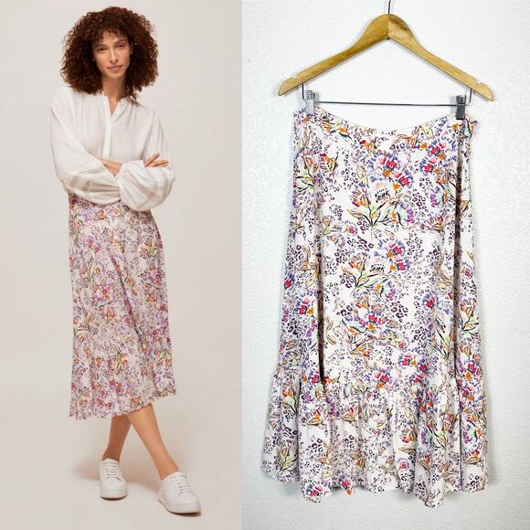 Somerset Womens Agatha Floral Printed Modest Midi A-Line Skirt Multicolor 14 - Picture 2 of 12
